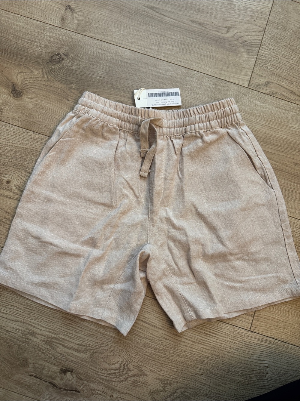 NWT Rylee + cru boys linen short in heathered sand 8/9 Y